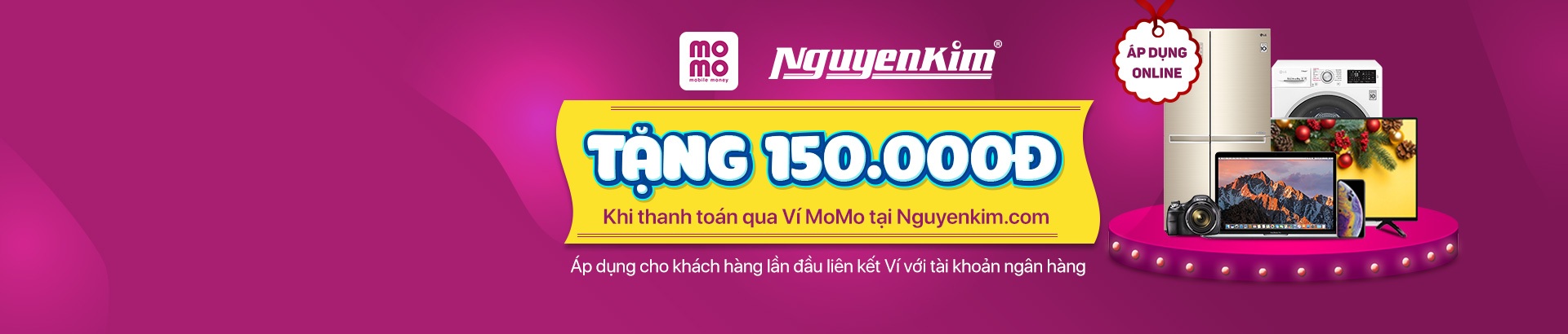 Tặng ngay 150K khi thanh toán qua Ví Momo giảm giá tại nguyenkimvn