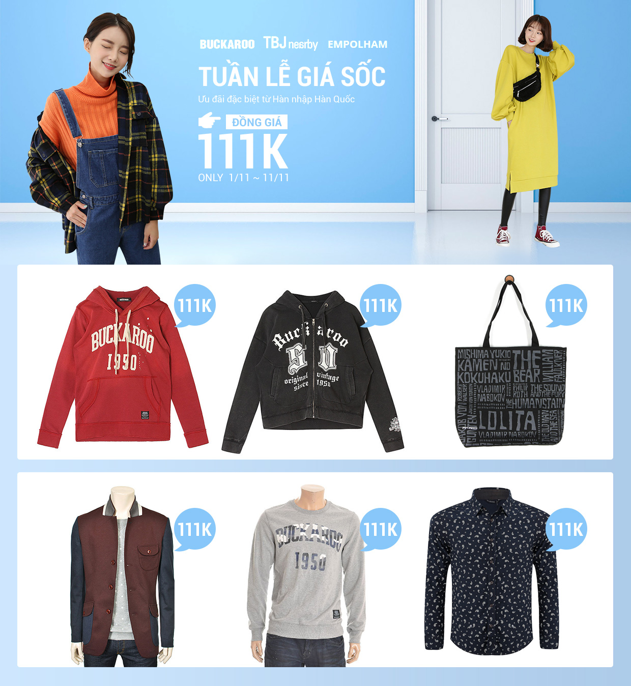 Thời trang phụ kiện Hàn Quốc khuyến mãi lớn